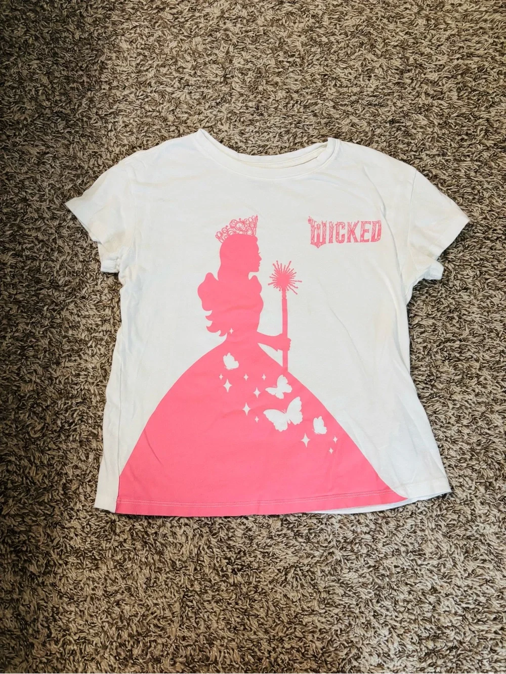 Old Navy Wicked Glinda Graphic Tee - White with Pink